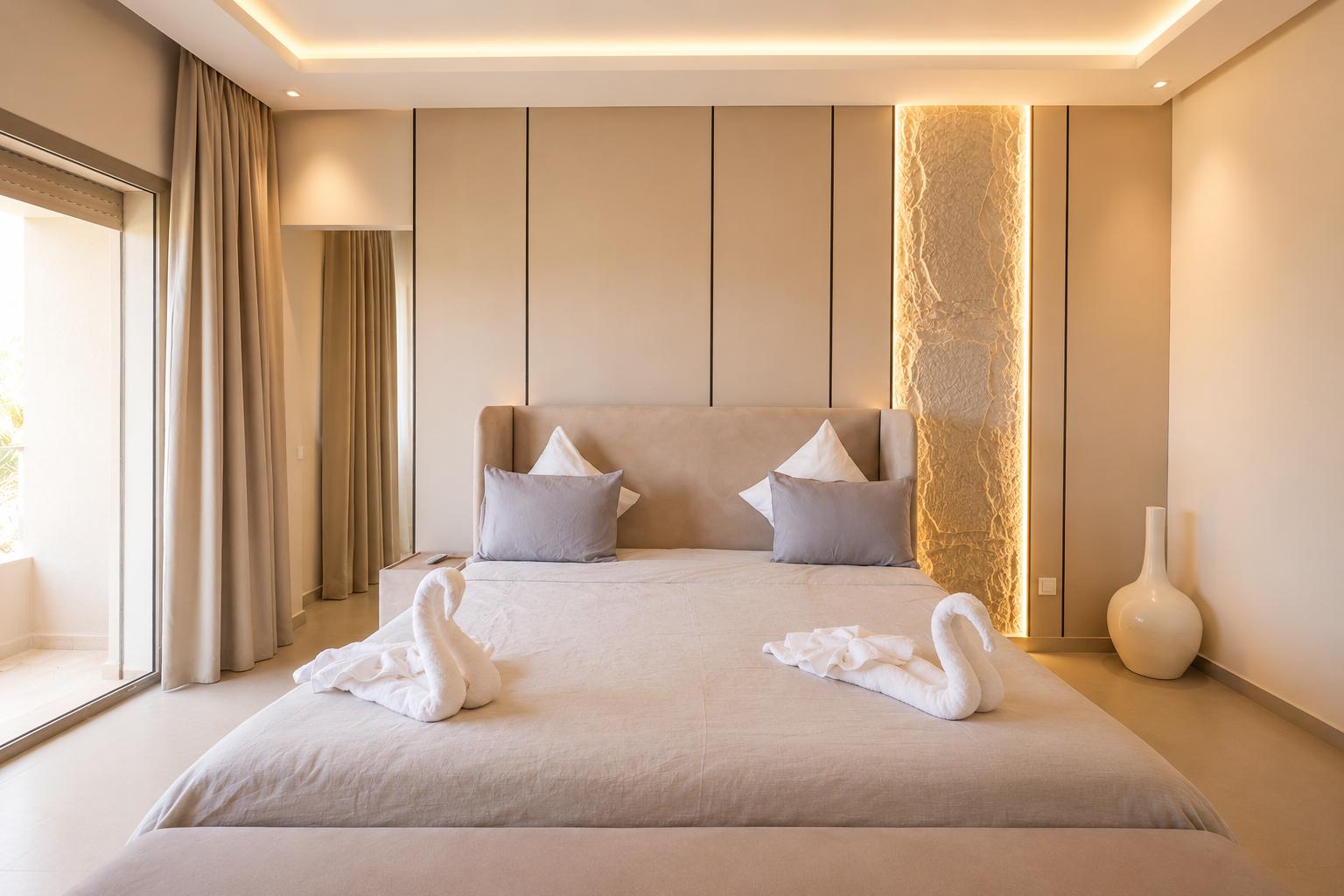 Master bedroom at The Oasis, Marrakech