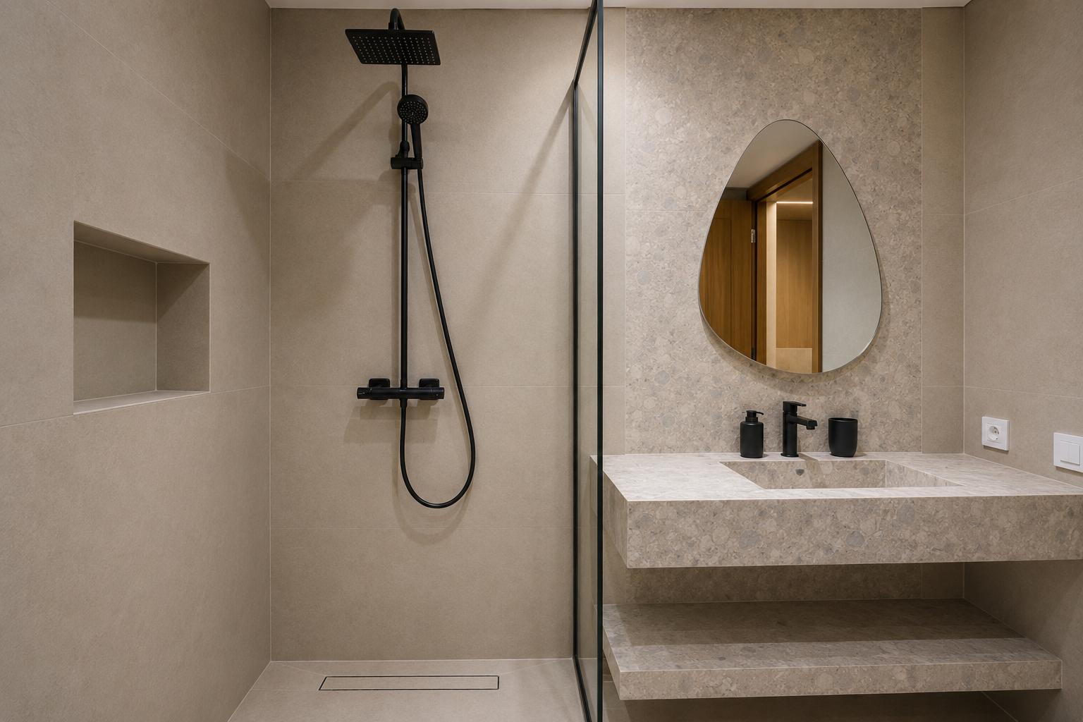 Stone bathroom at The Oasis, Marrakech