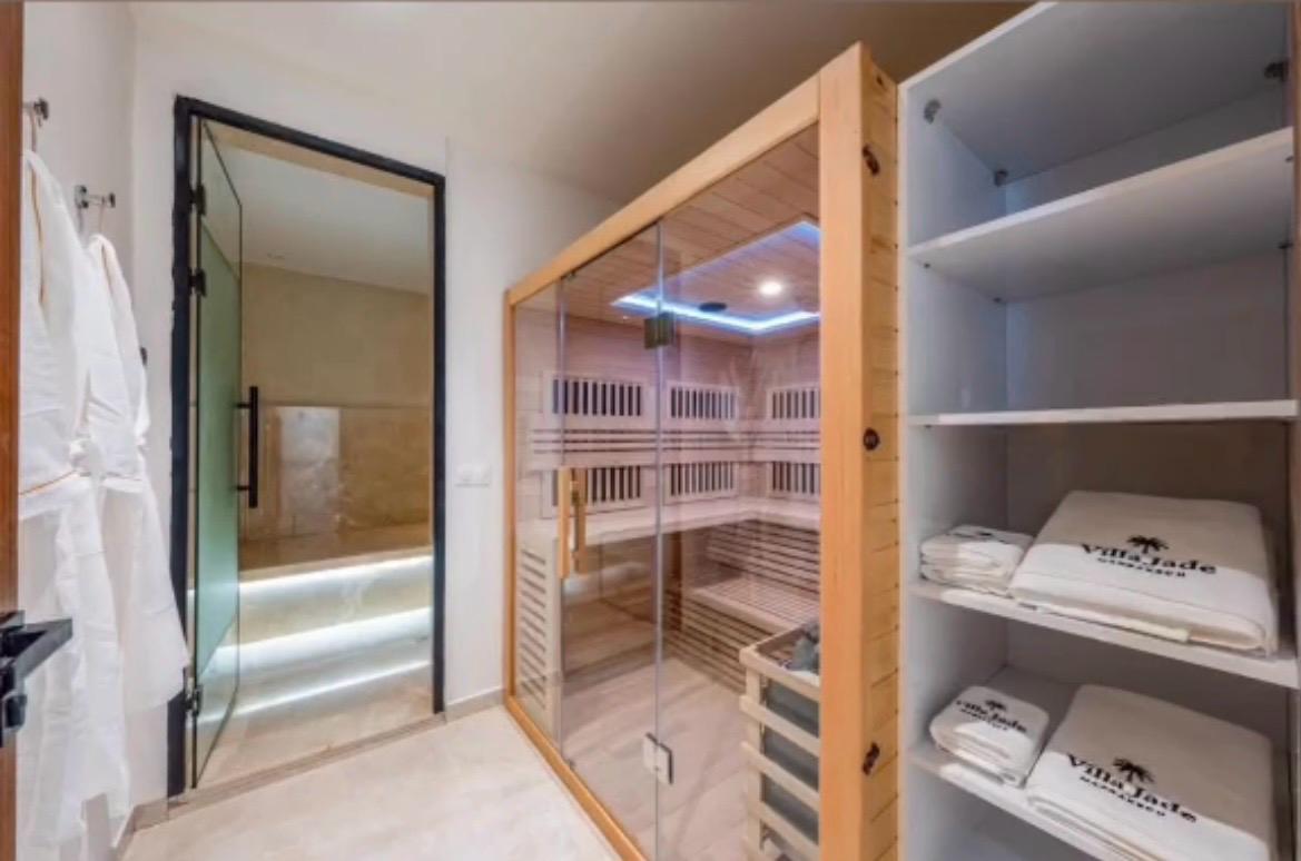 Wellness suite with sauna and hammam entrance at The Royal VVIP