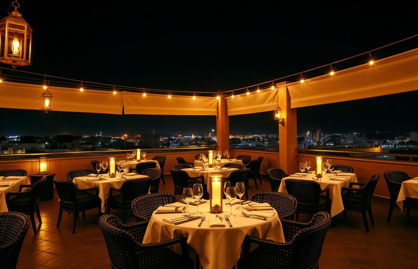 Rooftop dining in Marrakech