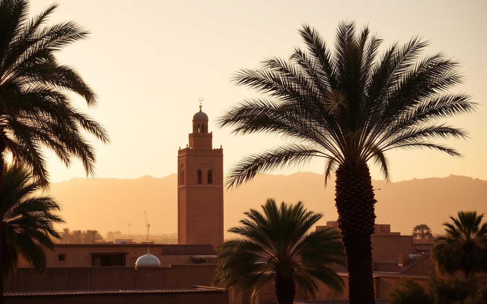 Koutoubia minaret and palms, Marrakech